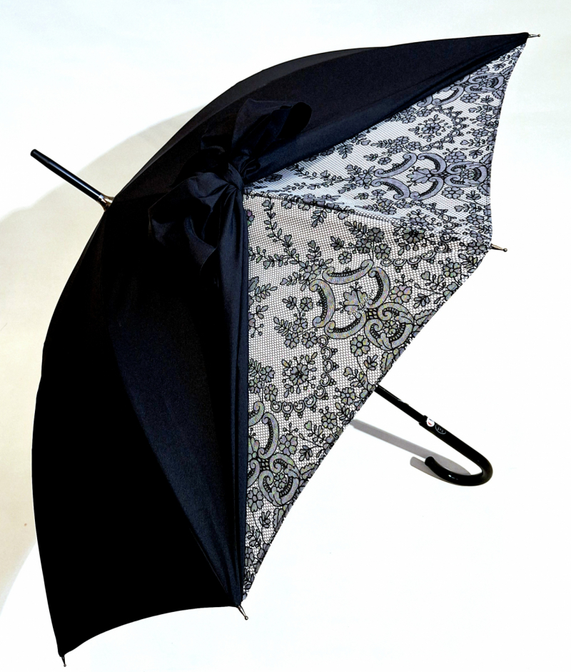 Parapluie de luxe avec poignée argentée, pour les hommes élégants !