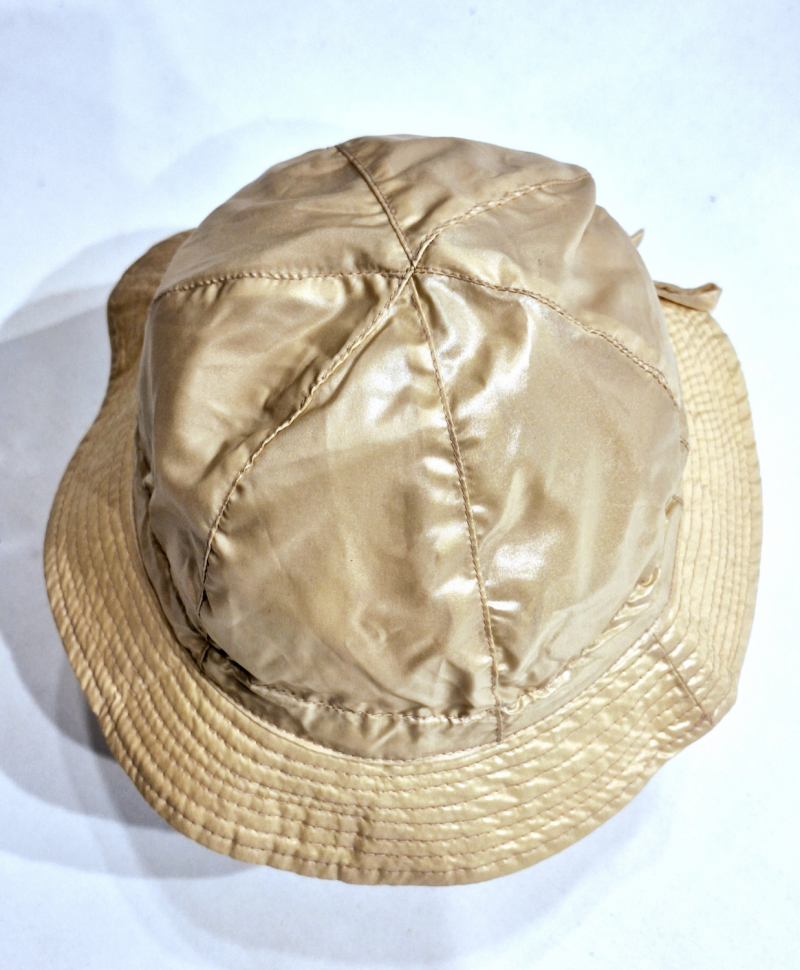 Chapeau de pluie très souple uni beige tissu satiné - Taille L 56 - Ajustable & Léger 