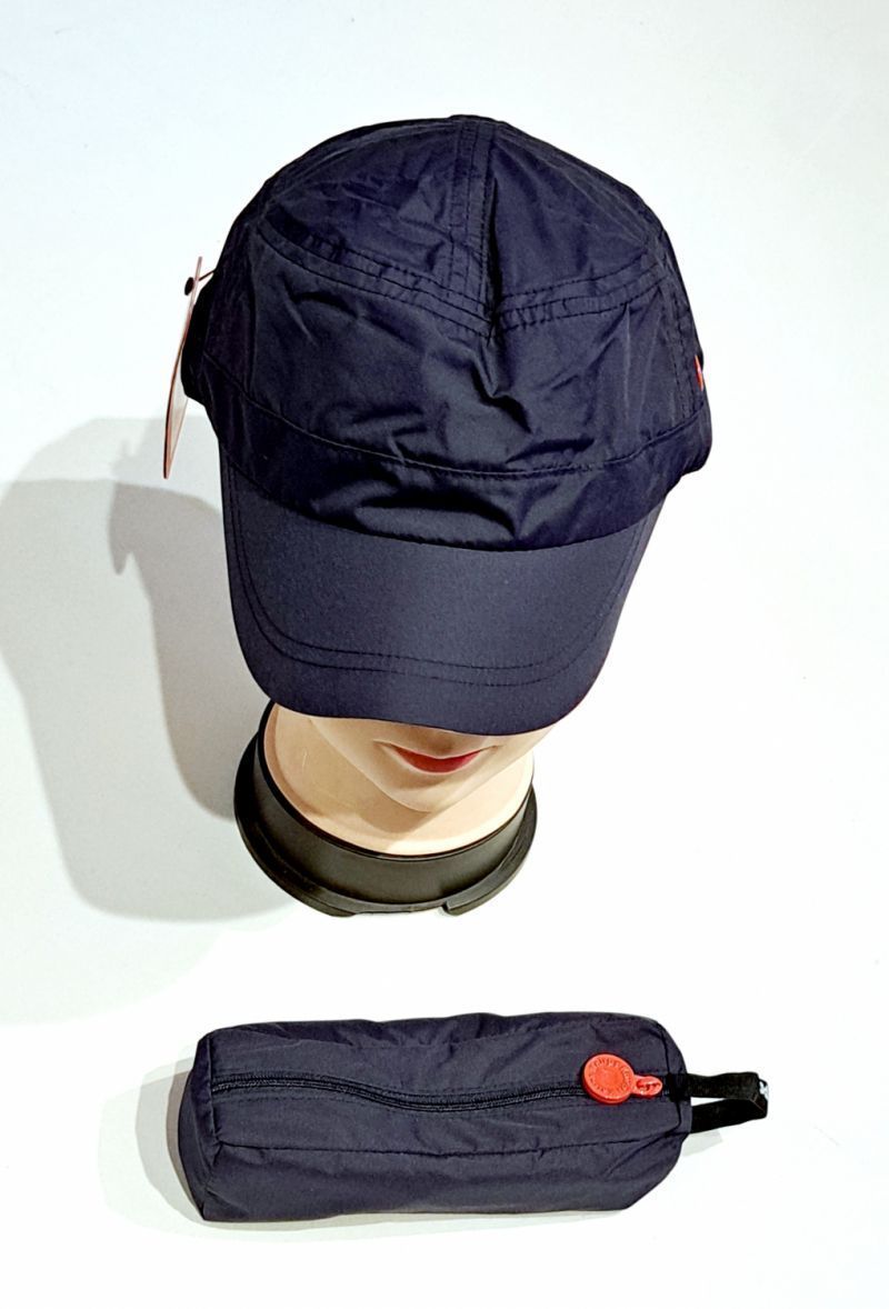 Casquette de pluie tissu uni bleu marine ajustable - Léger & se plie dans une trousse - Taille S&M - T53 / T55