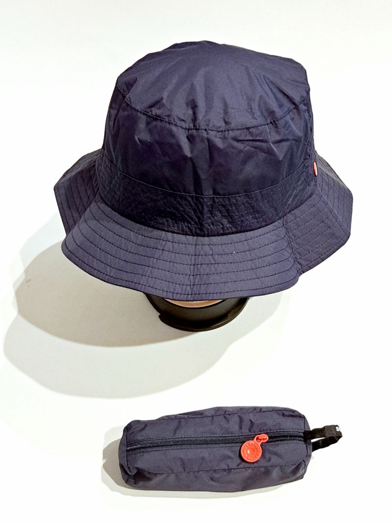 Chapeau de pluie bleu marine avec un tissu recyclé T/L,XL/57/58/59 - léger & idéal tous les temps