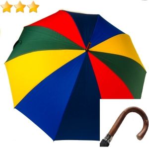 EXCLUSIVITE Parapluie de BERGER coton multicolore 10 baleines pg châtaignier P.Vaux, grand et robuste