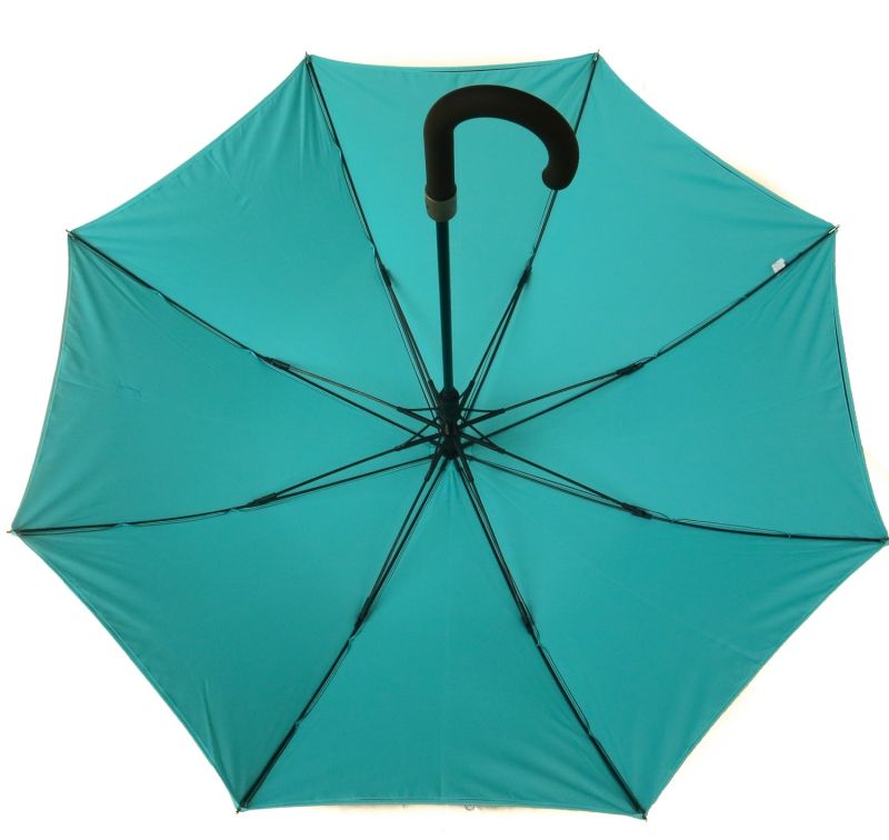 Parapluie long doublé automatique noir et turquoise anti à 100% Smati, léger et résistant