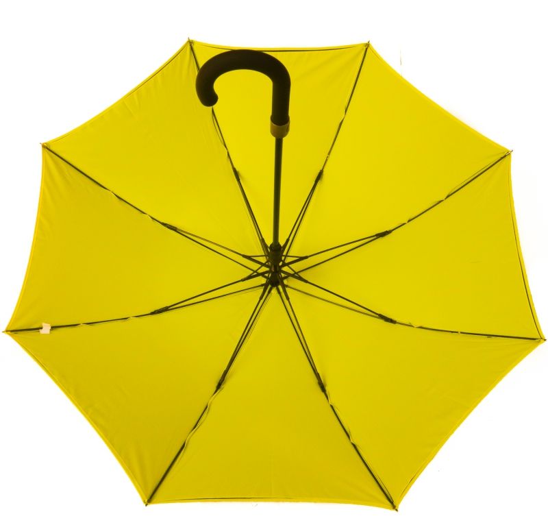 Parapluie anti à 100% doublé long automatique noir et moutarde Smati - léger & solide 