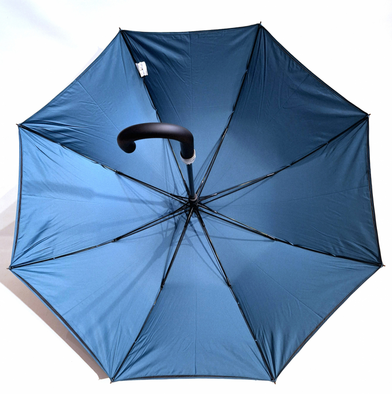 Parapluie grand doublé anti uv à 100% noir automatique intérieur bleu vert Smati - léger & résistant