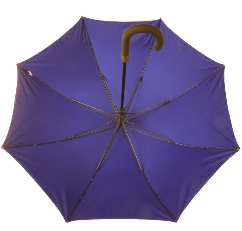 Parapluie long noir doublé bleu indigo automatique Smati - anti uv à 100% et solide