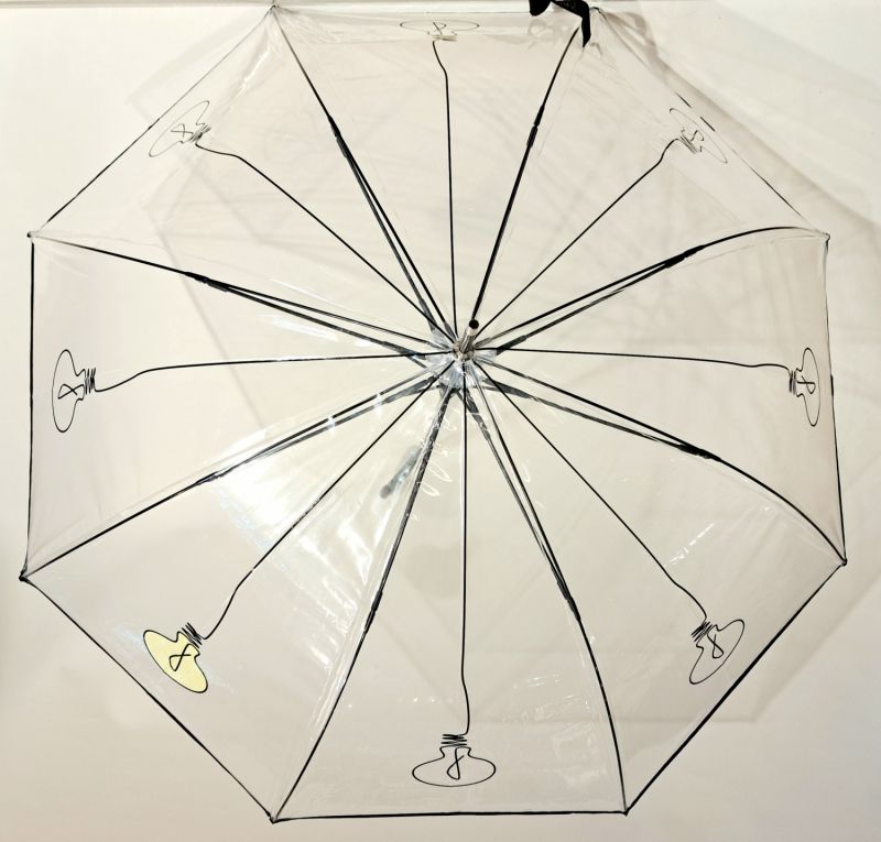 Parapluie transparent grand Neyrat Autun long automatique ampoules - léger et solide