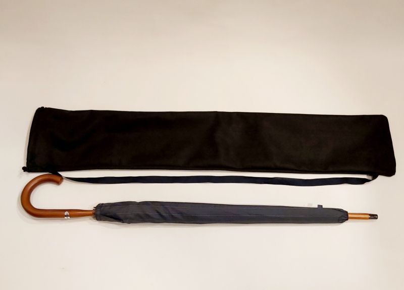 Parapluie de marche ANGLAIS uni vert Forest manuel - Bois hêtre - Grand 10 branches - Elégant & français