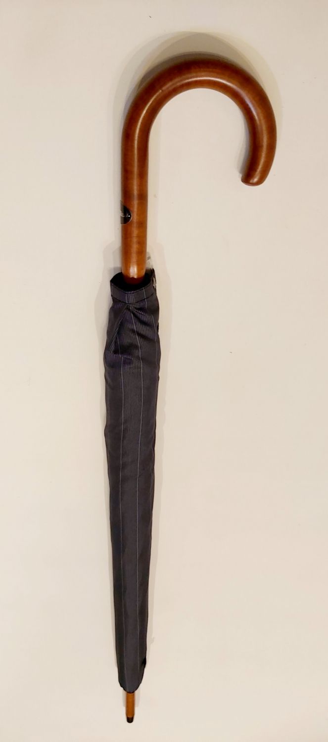 Parapluie de marche ANGLAIS uni vert Forest manuel - Bois hêtre - Grand 10 branches - Elégant & français