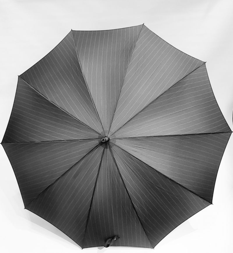 Parapluie de marche ANGLAIS uni vert Forest manuel - Bois hêtre - Grand 10 branches - Elégant & français