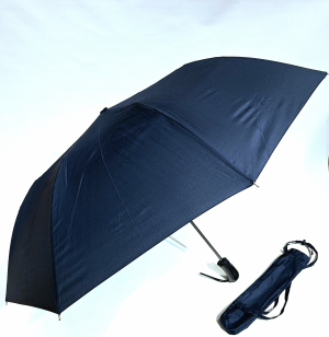 Parapluie golf pliant automatique bleu marine, housse sac à dos LEGER - XL 110cm & résistant