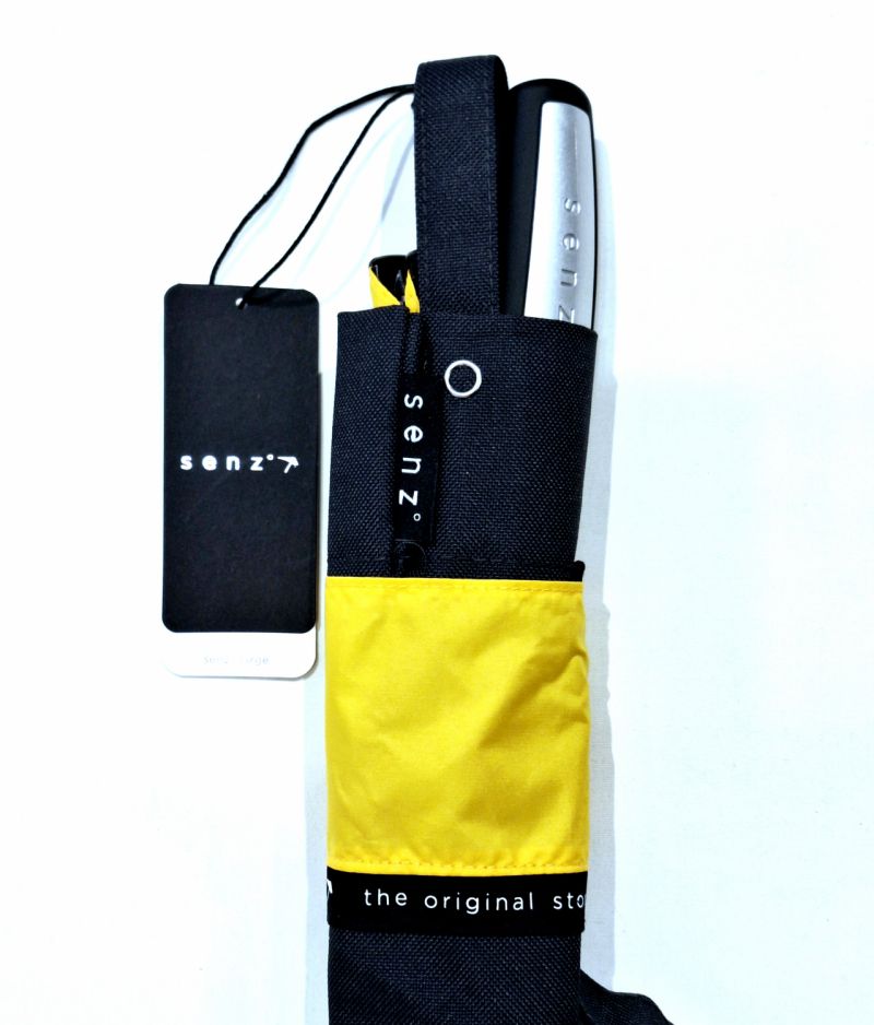 Parapluie Senz Tempête Large uni jaune Citron - Housse bandoulière - Anti uv à 98% & résistant