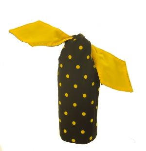 Micro parapluie de poche pliant noir pois jaunes Guy de Jean, léger 245g & solide 