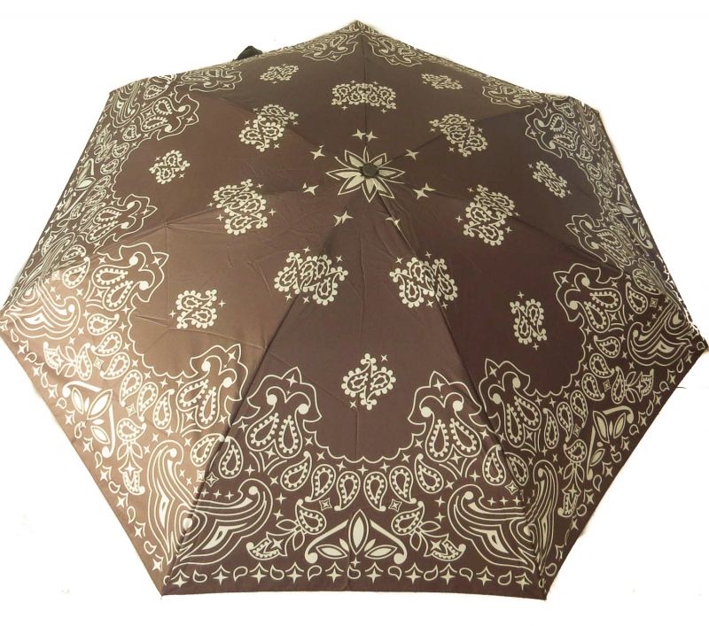  parapluie de poche micro pliant à imprimé Bandana taupe Ezpeleta, léger et solide