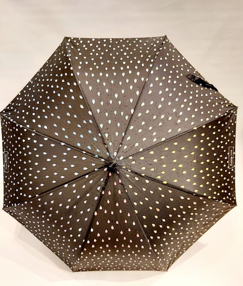 Parapluie long automatique change de couleur noir puis multicolore Esprit, léger et solide