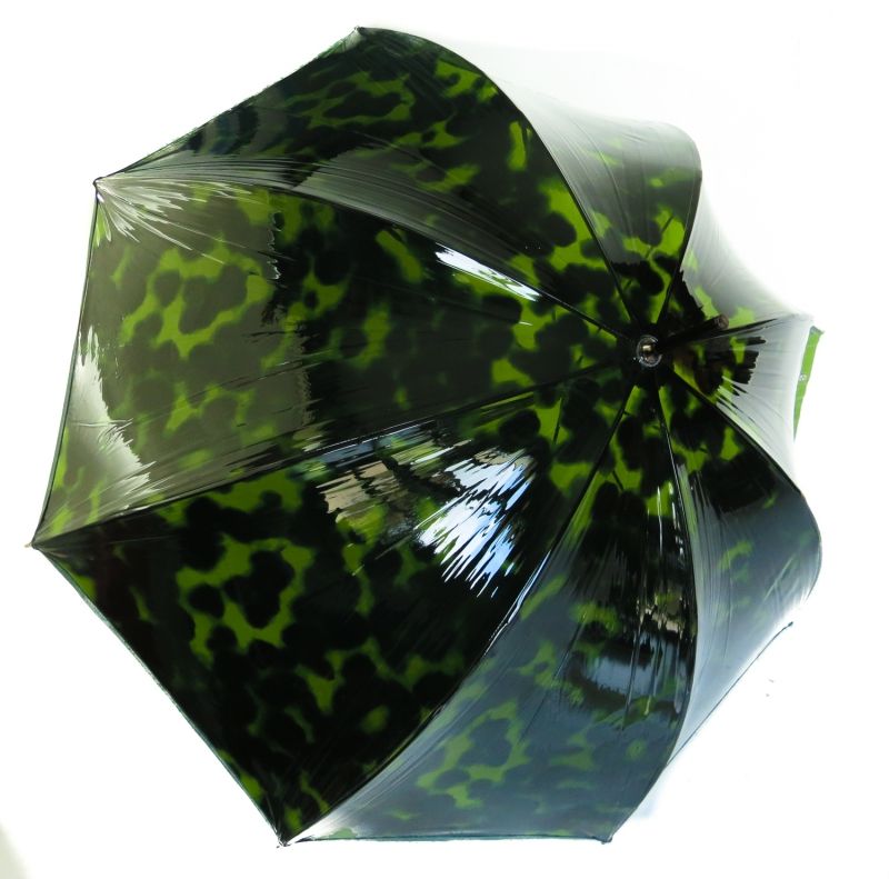 Parapluie cloche transparent manuelle doublé camouflage vert Ezpeleta, léger et solide