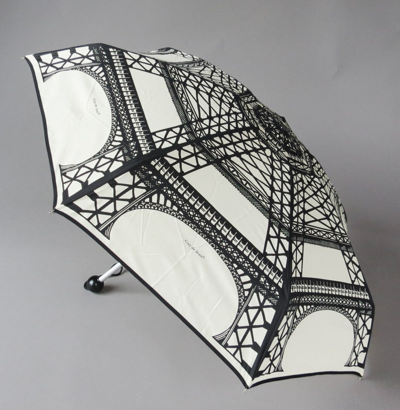  parapluie de poche micro pliant ivoire manuel motif sous la tour Eiffel Guy de Jean, original et solide