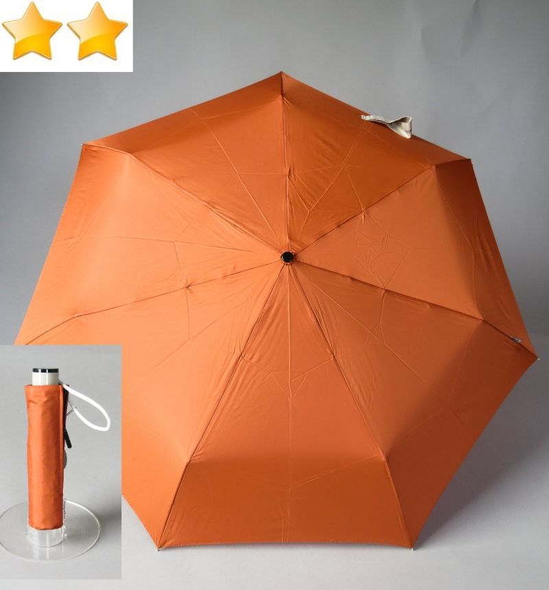  parapluie femme mini pliant extra fin uni roux fourreau zippe Ezpeleta, léger et résistant