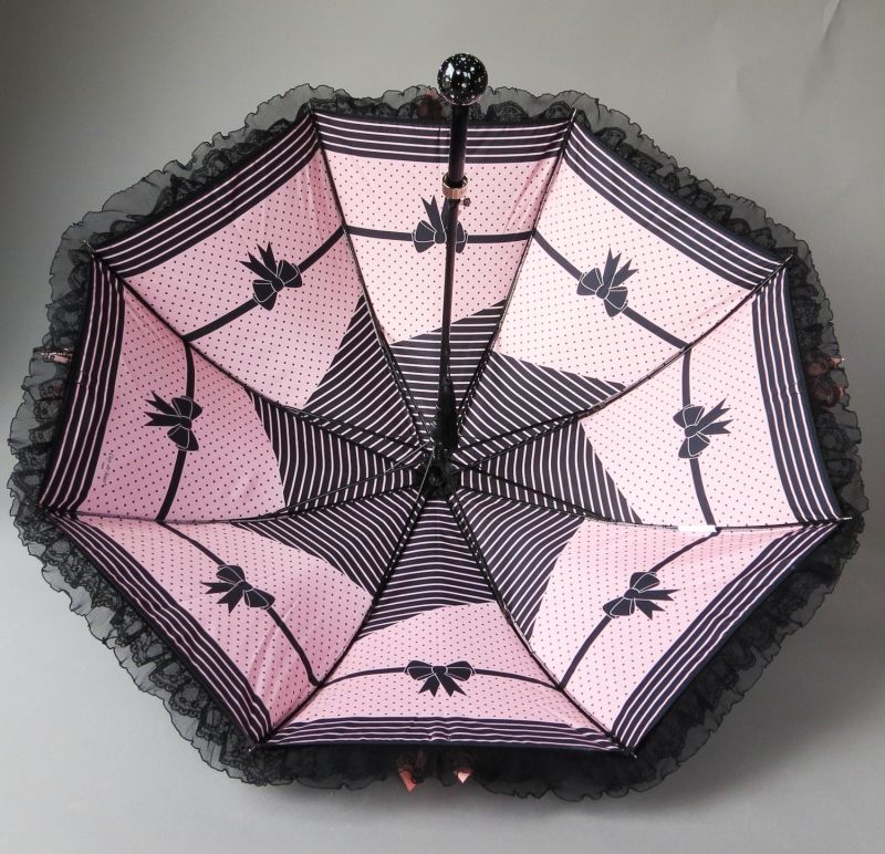 EXCLUSIVITE Parapluie long Guy de Jean Plumetis de luxe doublé