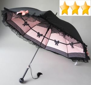 EXCLUSIVITE Parapluie long Guy de Jean Plumetis de luxe doublé