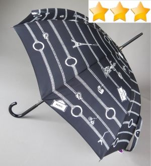 Parapluie Paris long noir manuel un motif le quai de seine Guy de Jean, grand et solide