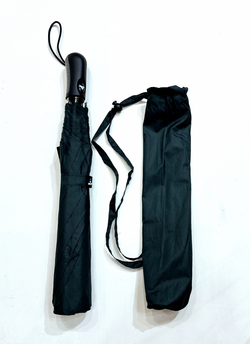 Parapluie golf XXL pliant automatique gris housse sac à dos LEGER - grand 110cm & résistant