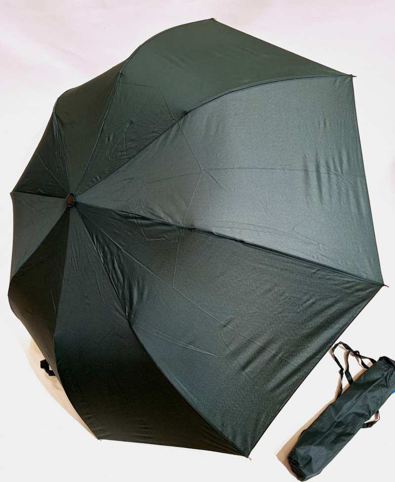 Parapluie golf XXL pliant automatique gris housse sac à dos LEGER - grand 110cm & résistant