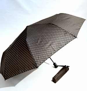 parapluie mini pliant open-close gris anthracite imprimé losanges 10 baleines P.Cardin - grand & résistant