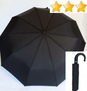 Parapluie pliant homme noir open-close poignée courbe Knirps - Léger & solide 