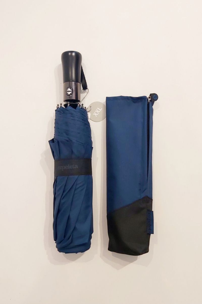 Parapluie golf mini pliant automatique bleu marine - housse zippée - XXL 125 cm & résistant