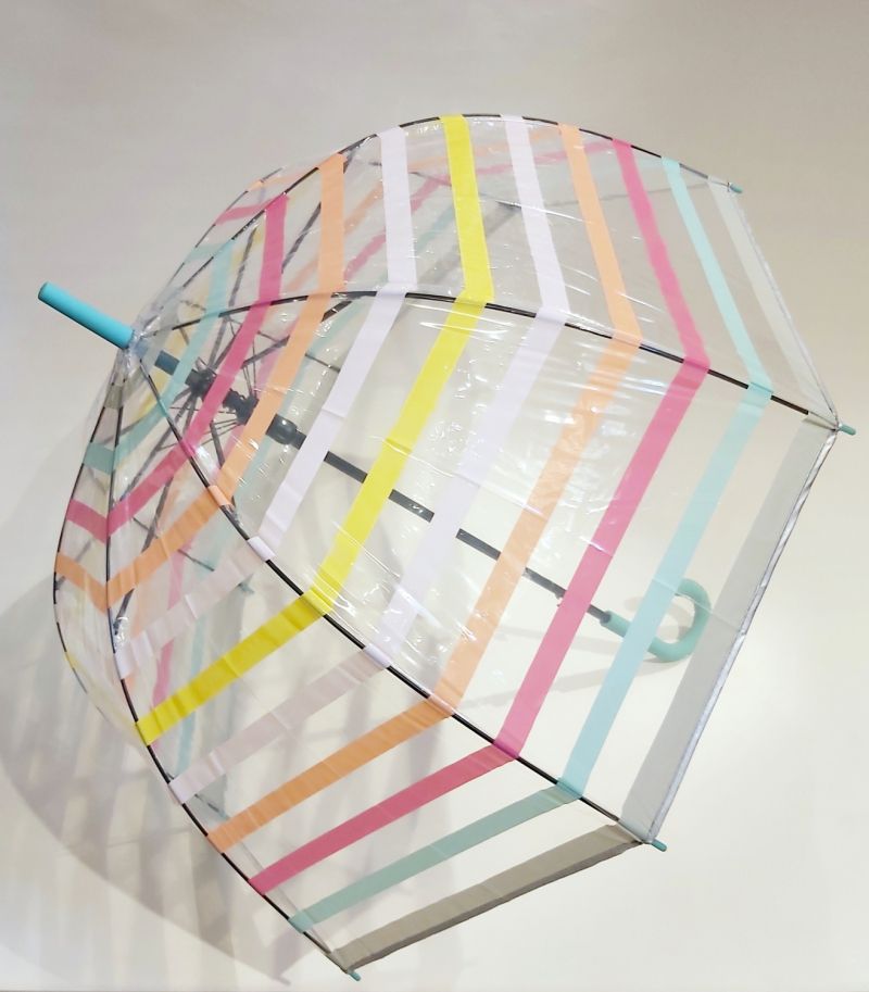 Parapluie cloche transparent rayures multicolore Esprit, léger & anti retournement