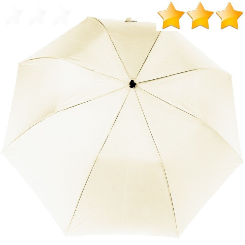 Parapluie golf blanc automatique à poignée ergonomique noire texture souple Smati, XXL et résistant