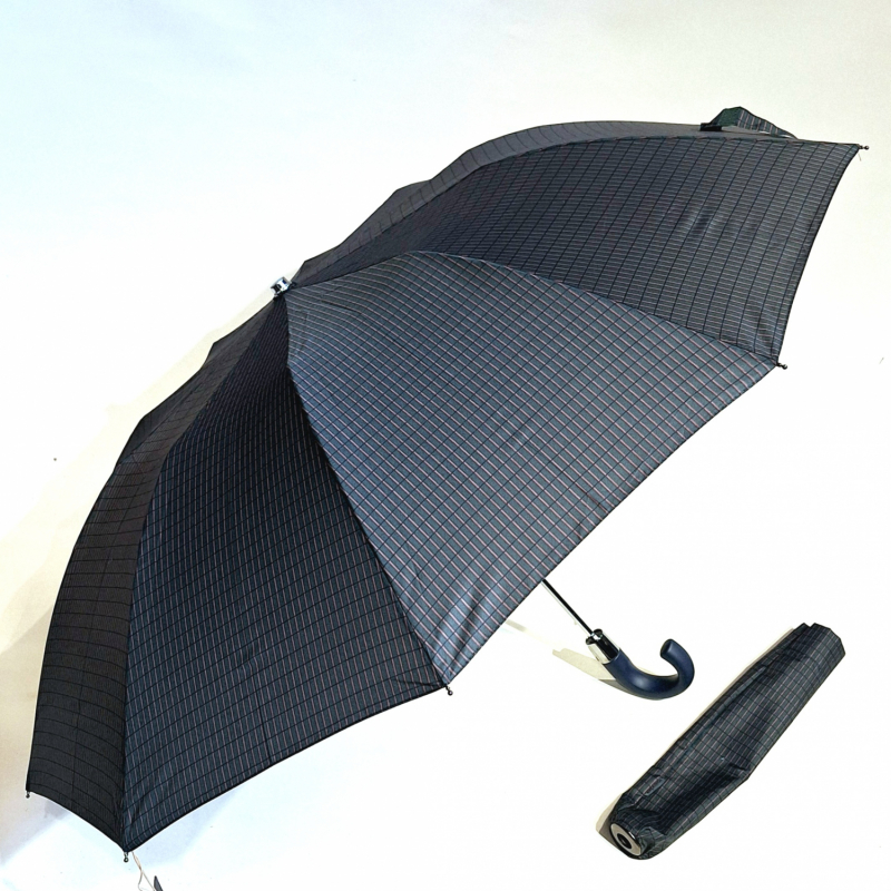 EXCLUSIVITE parapluie pliant vert automatique rayures marron claire pgn courbe noire Ezpeleta - Résistant & 10 branches