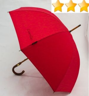 Parapluie Aurillac petit berger coton rouge anti uv à 100% pg chataignier, solide et anti vent