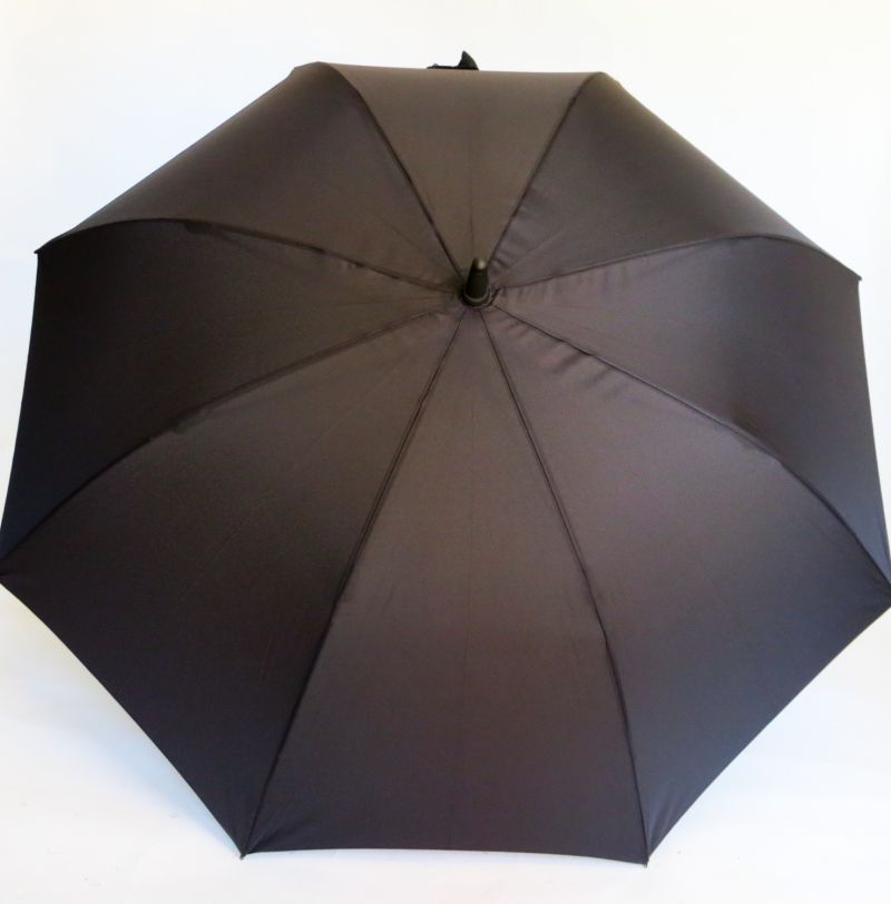 Grand parapluie noir pour homme, automatique à poignée courbe Ezpeleta, solide et léger