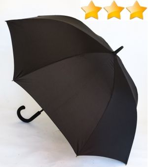 Grand parapluie noir pour homme, automatique à poignée courbe Ezpeleta, solide et léger