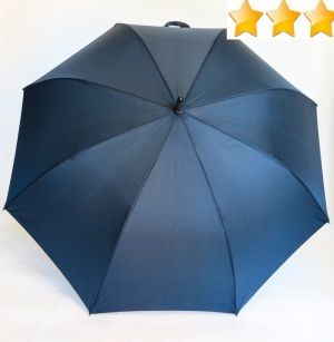 Grand parapluie homme automatique bleu à poignée courbe Ezpeleta, résistant et léger