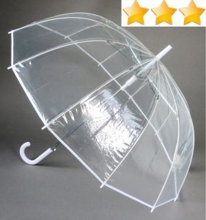 Grand parapluie transparent femme automatique 12 baleines bordé