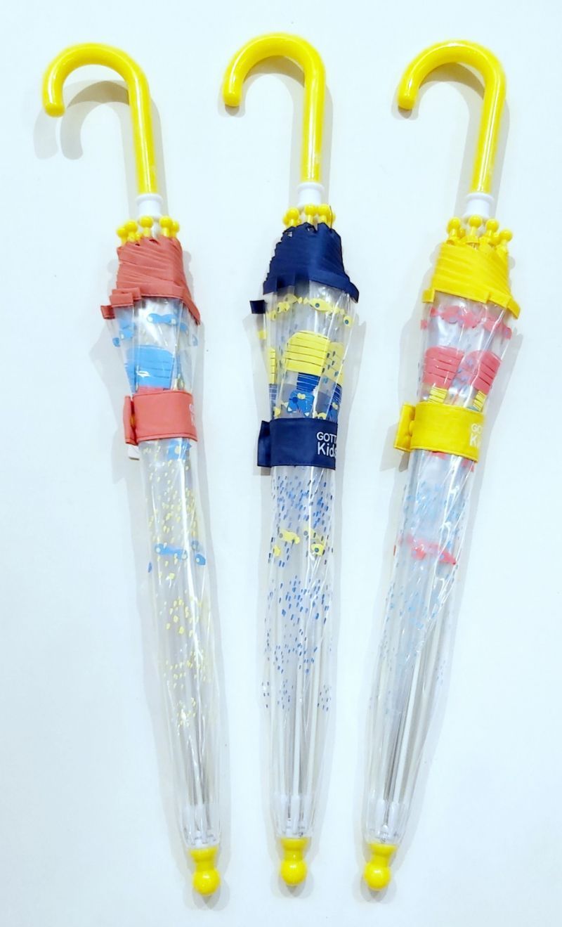 Parapluie enfant petit de 2/5 ans transparent rose imprimé bateau bleu chat pirate, léger & original