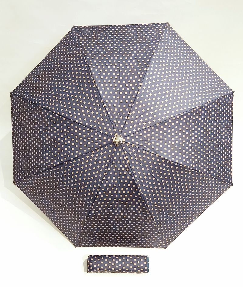 EXCLUSIVITE : Parapluie mini inversé pliant manuel bleu marine & beige élégant Ezpeleta, Solide & anti vent