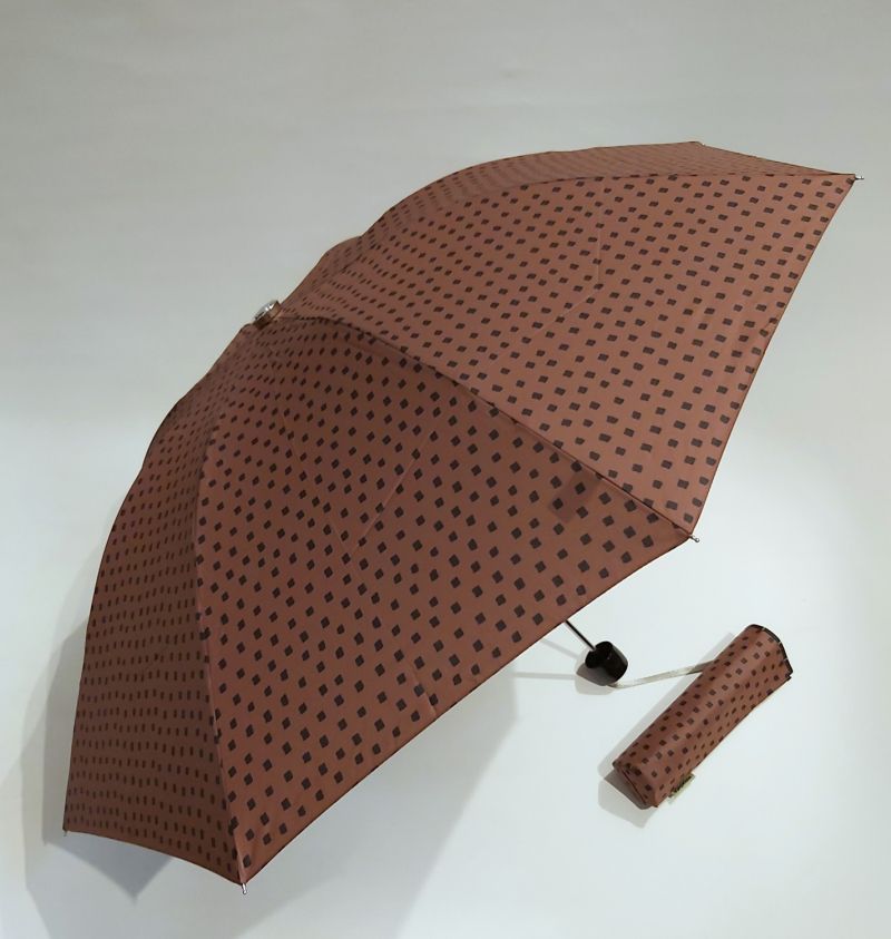  Parapluie inversé pliant kaki & noir à carreaux élégant / Ezpeleta : mini solide & résistant