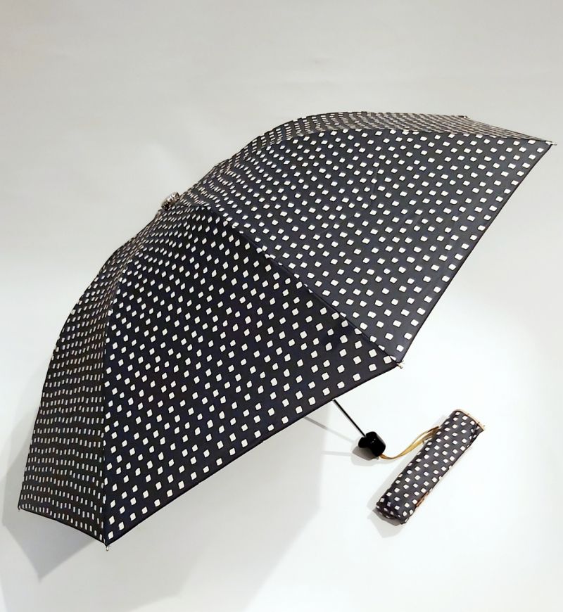 EXCLUSIVITE : Parapluie mini inversé manuel carreaux noir & beige Ezpeleta, léger & anti vent