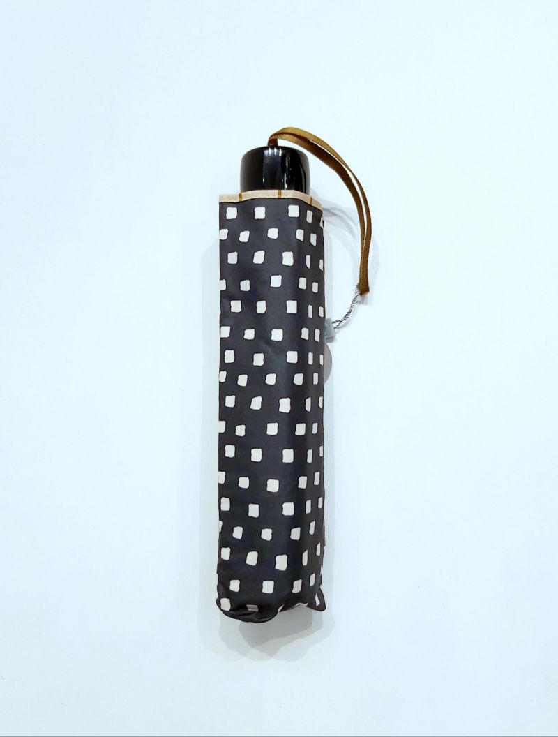 EXCLUSIVITE : Parapluie mini inversé manuel carreaux noir & beige Ezpeleta, léger & anti vent