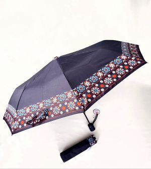 Mini parapluie automatique pliant bleu marine le "Ski" frise flocons Chic il pleut, léger et pas cher