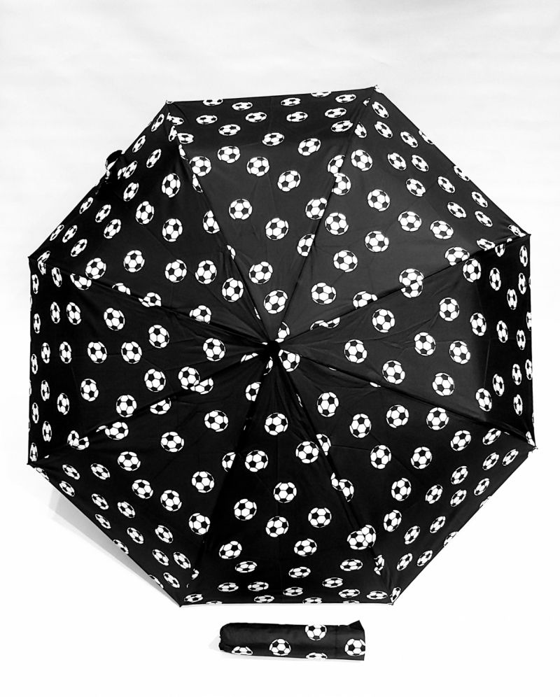 Mini parapluie foot pliant noir manuel poignée ballon Esprit, léger et solide