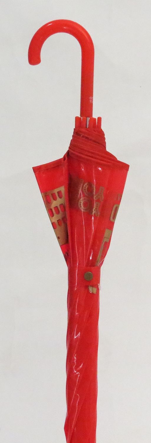 Parapluie transparent rouge monument doré Ezpeleta, réssitant, original et pas cher