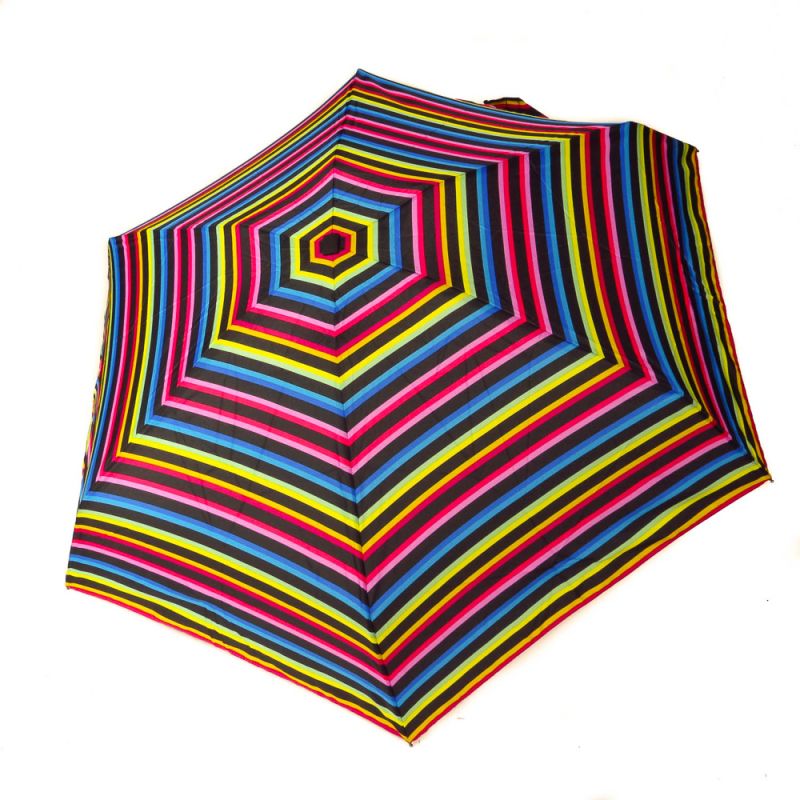  parapluie mini pliant open close rayure multicolore Guy de jean, léger et solide
