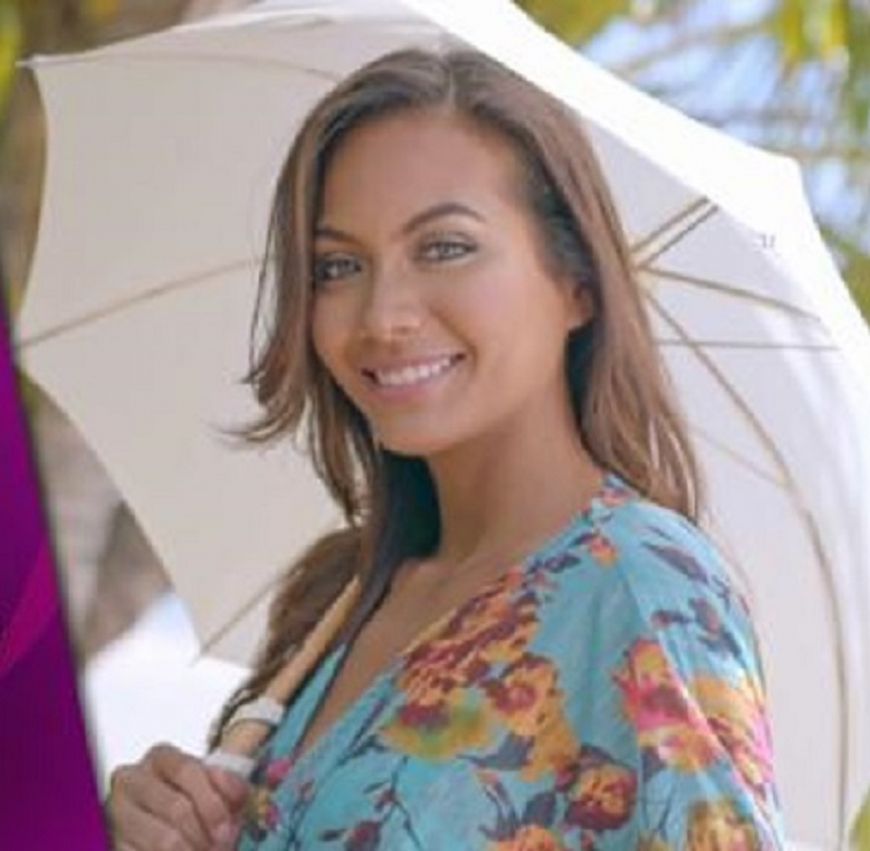 Portrait de Miss France, ombrelle en lin naturel Parapluie de France.